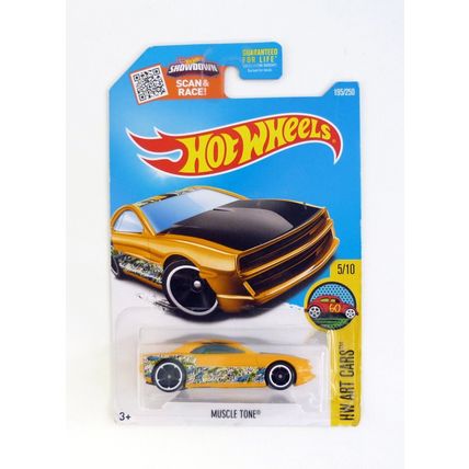 Hot Wheels Muscle Tone #195/250 HW Art Cars 5/10 Yellow Die-Cast Car 2016