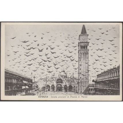 Volata Piccioni in Piazza San Marco, Venezia, c.1930 - GB Cartolina
