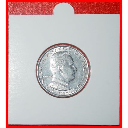 Ⰶ FRANCE (1960-1995): MONACO ★ 1 FRANC 1960 SHIELD! HOLDER★LOW START★NO RESERVE