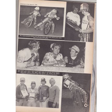 Speedway Star magazine : March 31, 1984. Hans Nielsen column.