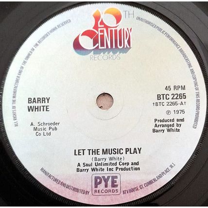 Barry White : Let The Music Play : 45 rpm single