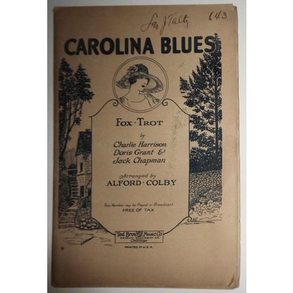 Carolina Blues - 1924 - orchestra - Charlie Harrison, Doris Grant & Jack Chapman