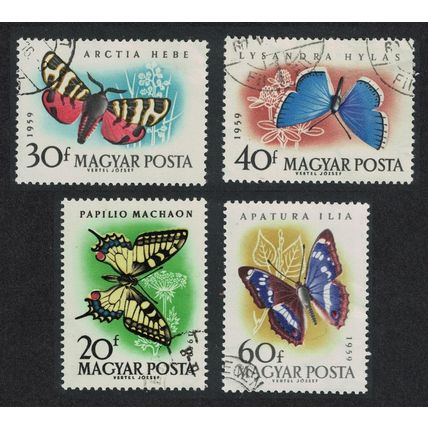 Hungary Butterflies and Moths 4v 1959 Canc SG#1612-1616 MI#1633-1639A