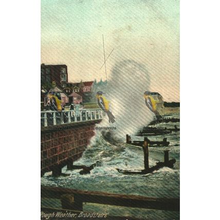 Rough Weather Broadstairs, Kent, 21075, B & D Kromo, Saxony Postcard