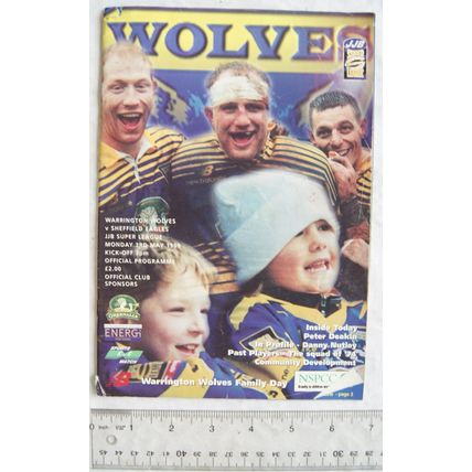 1999 programme Warrington Wolves v. Sheffield Eagles
