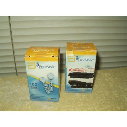 freestyle lancets 2 boxes of 100 unsealed 1 exp 10/2017 and 1 exp 02/2017