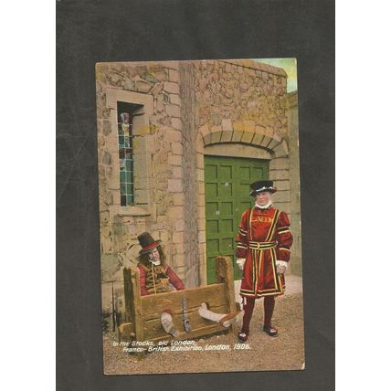 Postcard London Franco British Exhibition 1908 In the Stocks