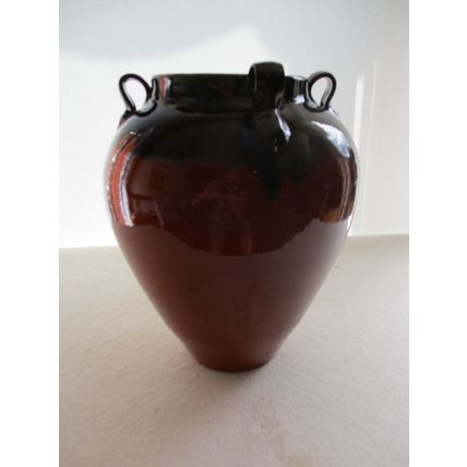 Large 29cm tall Spanish Olive Oil Jar in glazed terracotta
