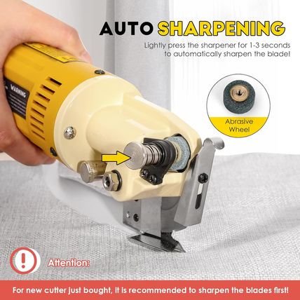 CGOLDENWALL Electric Rotary Fabric Cutter, Multi-Layer Electric Fabric Scissors,