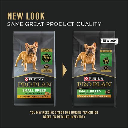 Purina Pro Plan Small Breed Dog Food Shredded Blend Chicken and Rice Formula wit