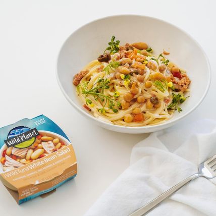 Wild Planet Ready-To-Eat Wild Tuna White Bean Salad with Organic Chickpeas, Carr