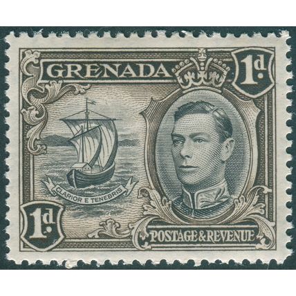 Grenada 1938 1d. black & sepia Perf 12½ SG154 unused