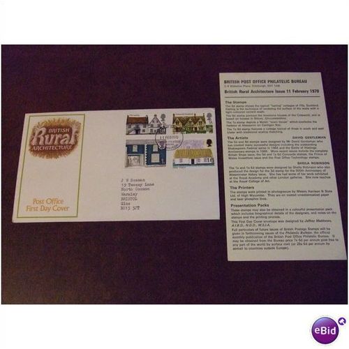 1970 GB British Rural Architecture PO FDC Edinburgh