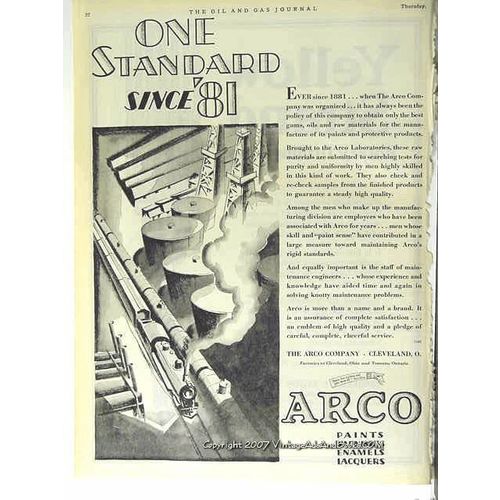 arco company 1928 oil field paints varnishes vintage ad