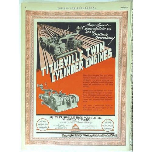 titusville iron works co 1928 engine twin cylinder pump oil vintage ad