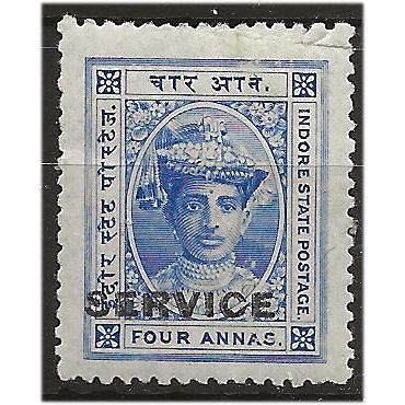 Indore (IFS) 1905 S6 4a Ultramarine SERVICE Mounted Mint .. .