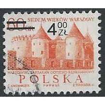Mi 2198: 4 Zl. on 60 g. orange-red Surch.: 700th Ann. of Warsaw, perf. 11¾:11½