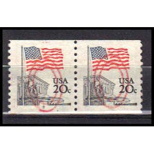 Used 1895a 20c U.S. Flag Very Fine CNP Left 8 PA0261