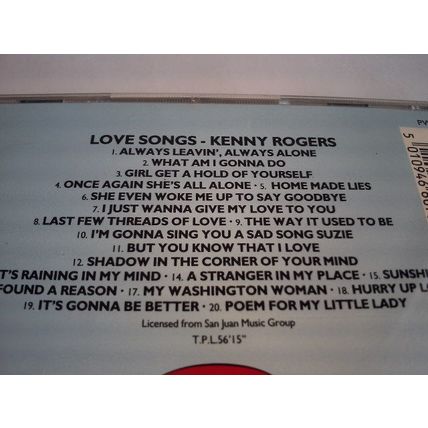 KENNY ROGERS - LOVE SONGS - CD ALBUM 1988 - 1 DISC