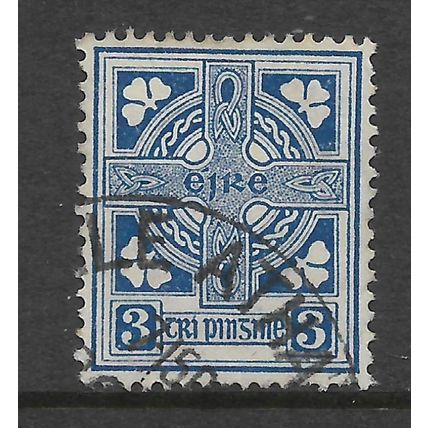 IRELAND 1922 3d BLUE CELTIC CROSS SG 227 FINE USED#