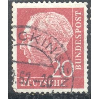 Germany 1954 - 20pf carmine - President Heuss - used 8