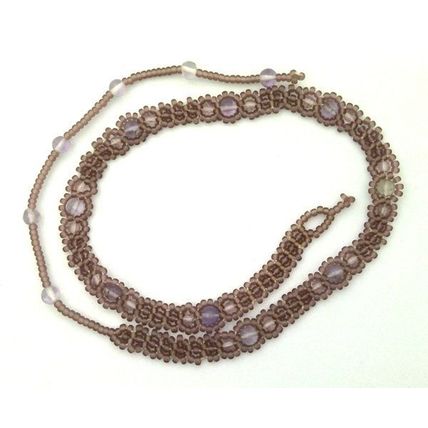 Pale Amethyst Beaded Daisy Chain Gemstone Choker Necklace