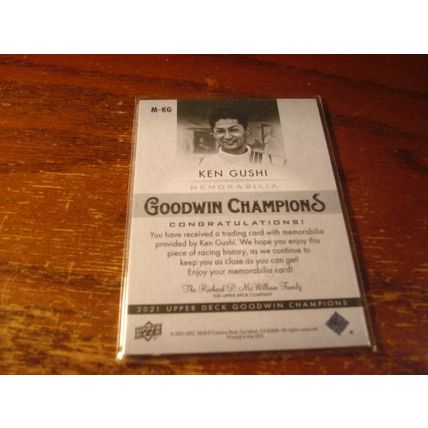 2021 Upper Deck Goodwin Champions, Patch Card, KEN GUSHI, Racing