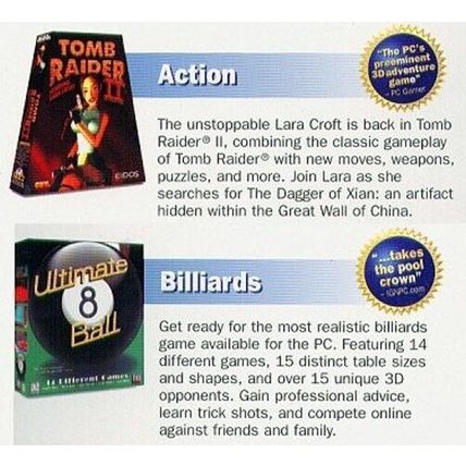 Tomb Raider II & Ultimate 8 Ball (PC-CD, 2000) for Windows - NEW CD in SLEEVE