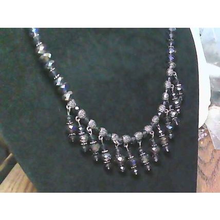Gunmetal Gray Faceted Beaded Necklace set