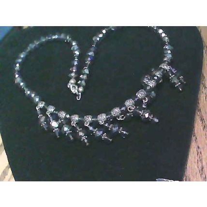 Gunmetal Gray Faceted Beaded Necklace set