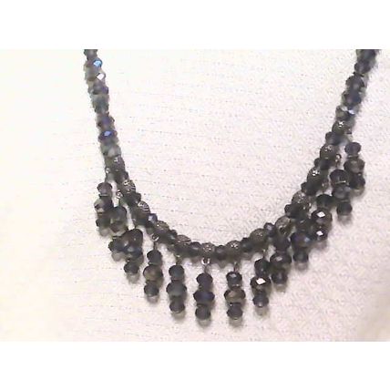 Gunmetal Gray Faceted Beaded Necklace set