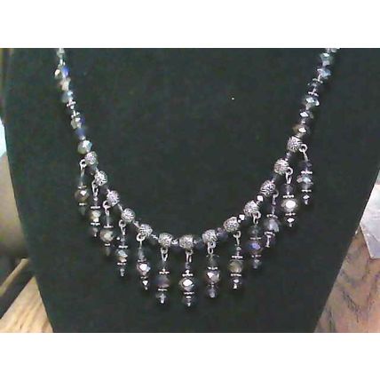 Gunmetal Gray Faceted Beaded Necklace set