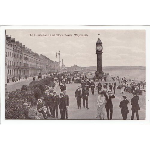 The Promenade and Clock Tower Weymouth Dorset Postcard W8