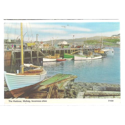 THE HARBOUR, MALLAIG, INVERNESS-SHIRE unused vintage postcard Whiteholme =