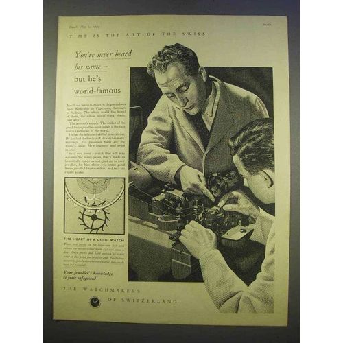 1955 Watchmakers of Switzerland Ad - World Famous