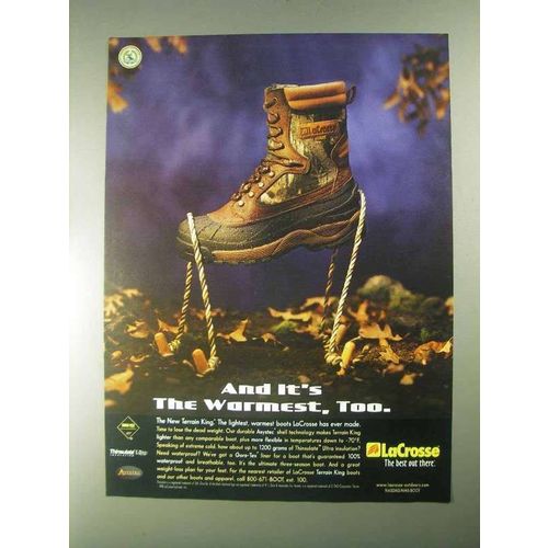 1998 LaCrosse Terrain King Boot Ad - It's The Warmest