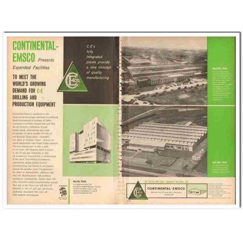CONTINENTAL-EMSCO COMPANY 1959 drilling production gas oil vintage ad