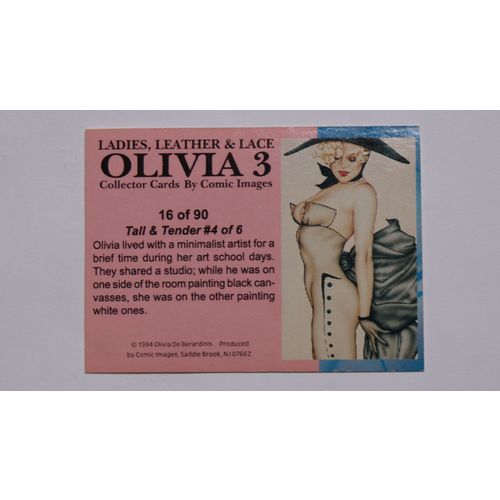 Olivia 3 Ladies, Leather & Lace Base trading card # 16 (B) 1994, Comic Images