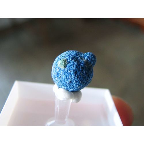 Azurite "Blueberry" Ball Concretion: Intense Blue with Malachite; 11.1 mm; Utah