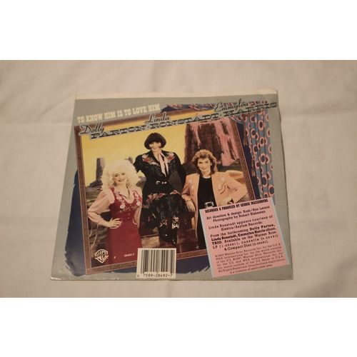 Dolly Parton, Linda Ronstadt, Emmylou Harris 45 & Picture Sleeve-TO KNOW HIM I
