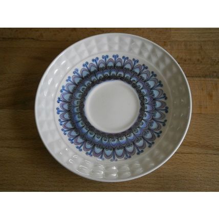 Retro Spanish Pontesa Ironstone Blue Floral Cup & Saucer