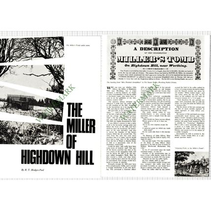 9458) Miller of Highdown Hill Worthing Sussex John Olliver Oliver 1965 Article