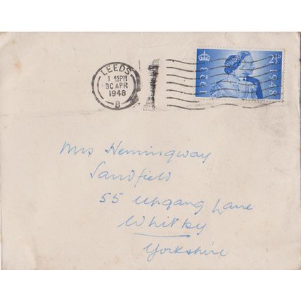 GB 1948 cover Leeds to Whitby with Jubilee stamp