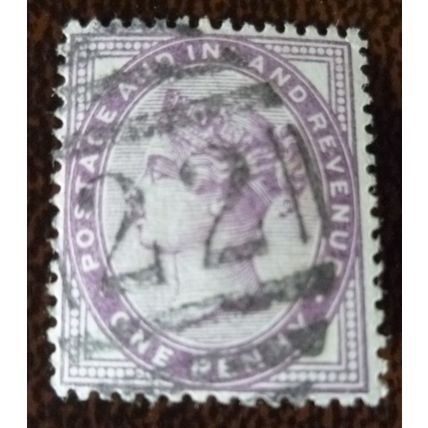 1881 GB Queen Victoria SG172 1d lilac used stamp 22 Micheldever Station