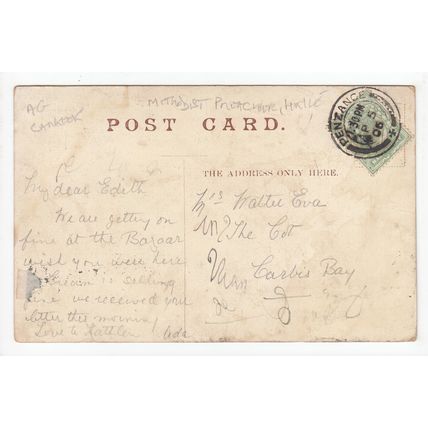 Miss A G Carkeek Bible Methodist Preacher Hayle Cornwall Postcard 1906