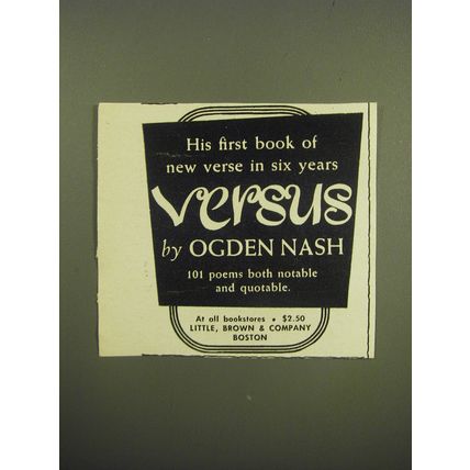 1949 Little, Brown & Company Book Ad - Versus by Ogden Nash