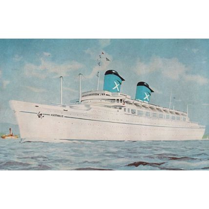 SS Australis Ship Ferry Advertising Liner Postcard