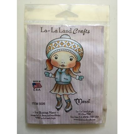 ICE SKATING MARCI RUBBER STAMP (LA-LA LAND CRAFTS, USA)