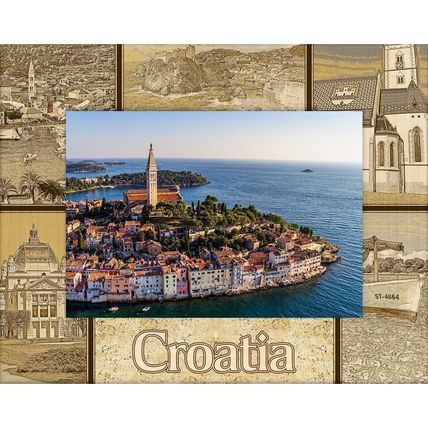 Croatia Laser Engraved Wood Picture Frame Landscape (3 x 5)