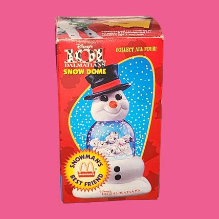 McDonalds Disney 101 Dalmatians Snow Dome Globe Snowman's Best Friend 1996 4.75"